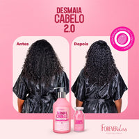 Combo com 3 Ampolas Desmaia Cabelo 2.0 Forever Liss Nova Fórmula Mais Potente