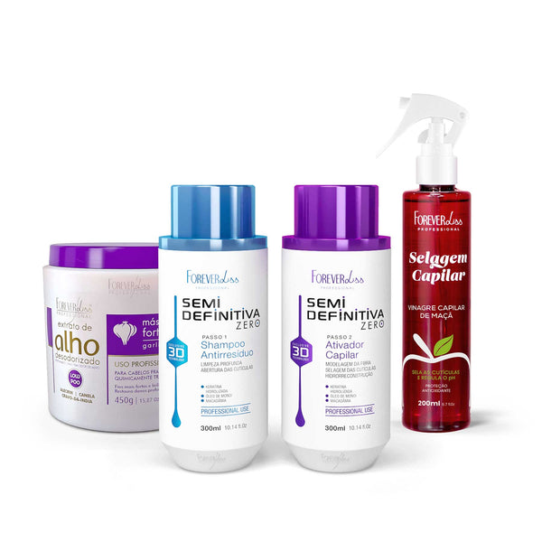 Kit Semi Definitiva 300ml + Reconstrução Capilar Forever Liss