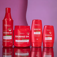 Kit Banho de Verniz Morango Profissional Completo Forever Liss